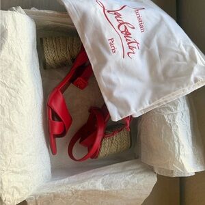 Christian Louboutin Summer Mariza 85 Leather Espadrilles size 39